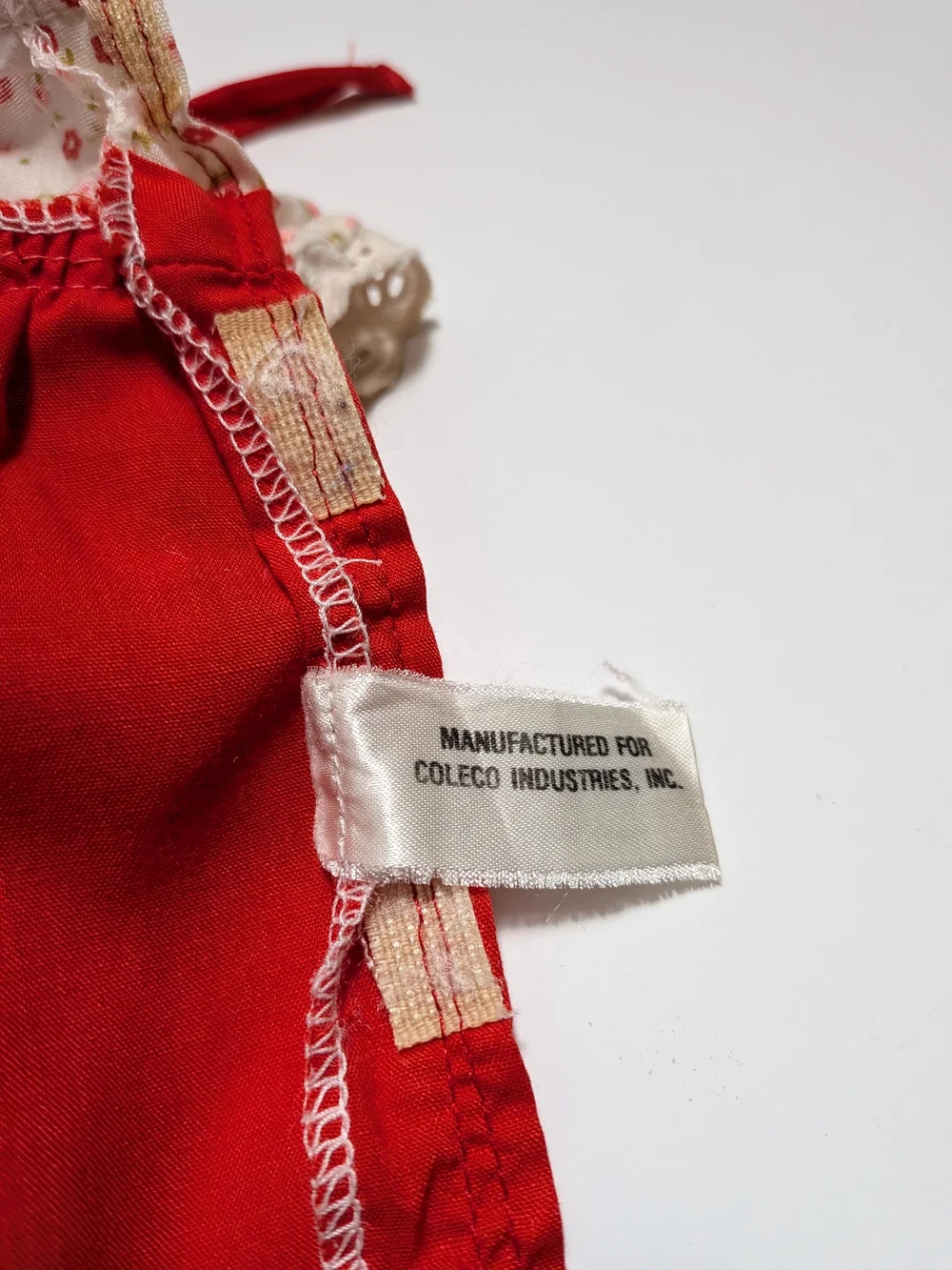 Vtg Cabbage Patch Kids Doll Red Shoulder Tie Dress 3K CPK & New Bloomers